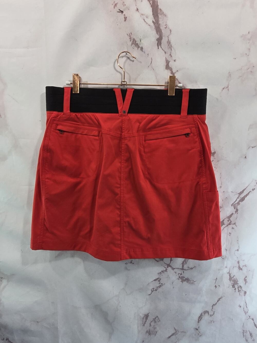 Title Nine Skirt Womens 10 Medium Orange Red Gray Skort Built In Shorts Mini